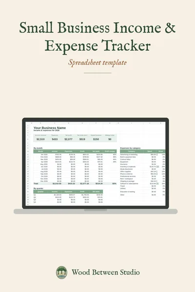 Small Business Income & Expense Tracker product image